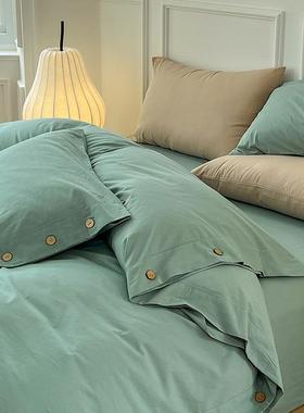 Japanese-style simple bed & breakfast solid color thickened