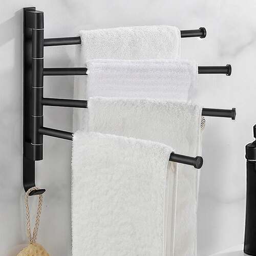 Punch-free towel rack wall-mounted bathroom rotating