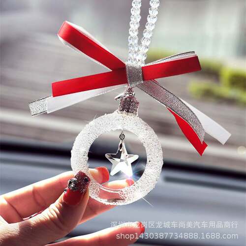 Car crystal ring pendant round star water drop crystal