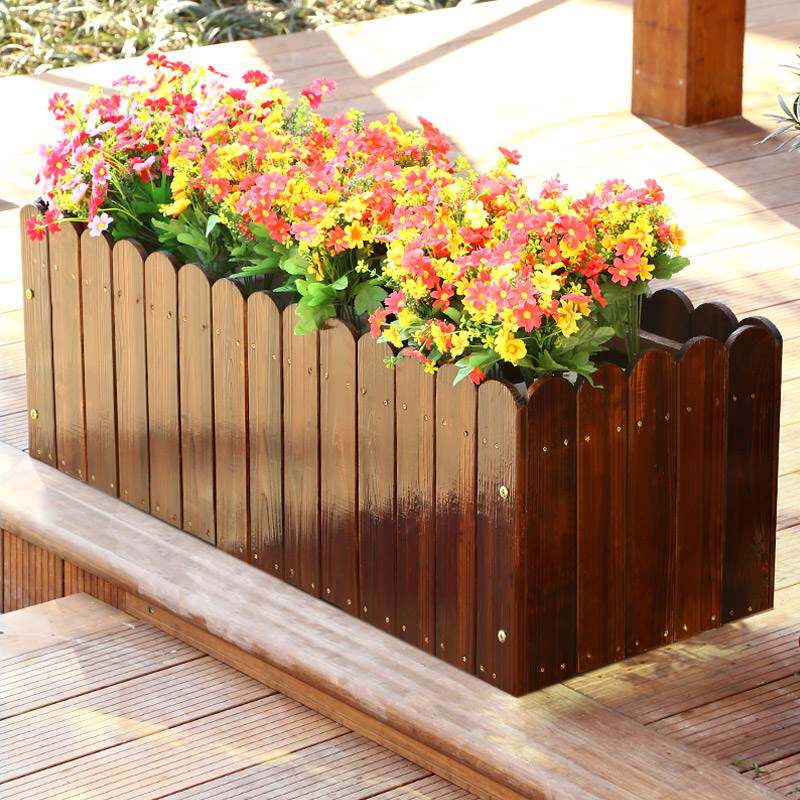 Anticorrosive Wooden Flower Box Courtyard Decorative