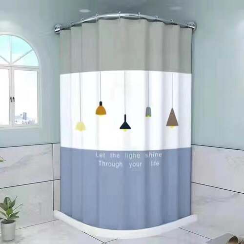 Magnetic Shower Curtain Set Without Punching Bathroom