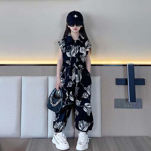 Girls' Summer suit 2025 New Style Mid-Big Children's