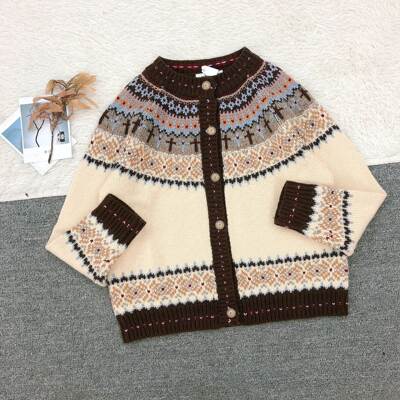 Autumn and Winter Japanese single-breasted brown