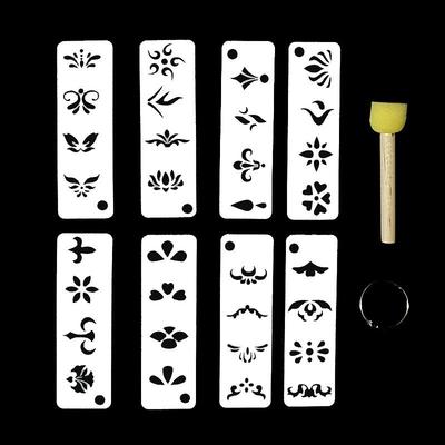 New brow flower pattern flower template antique Hanfu