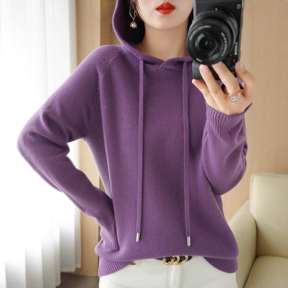 Spring and Autumn New Hooded Outer Pullover Women's