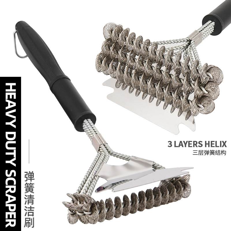 New outdoor barbecue brush 16.5-inch with shovel three-head