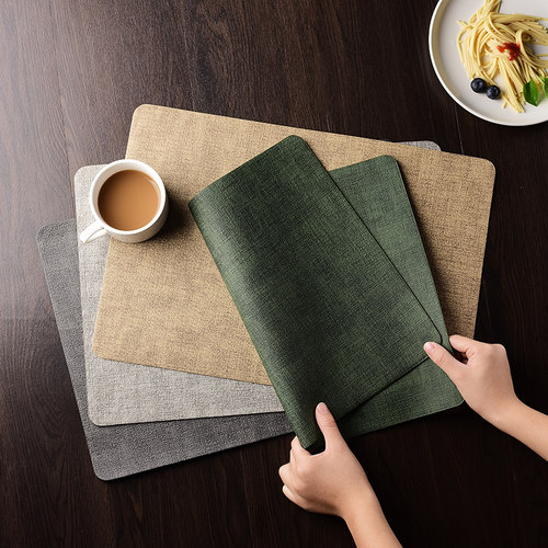 厨甄防水防油餐垫加厚皮革桌垫