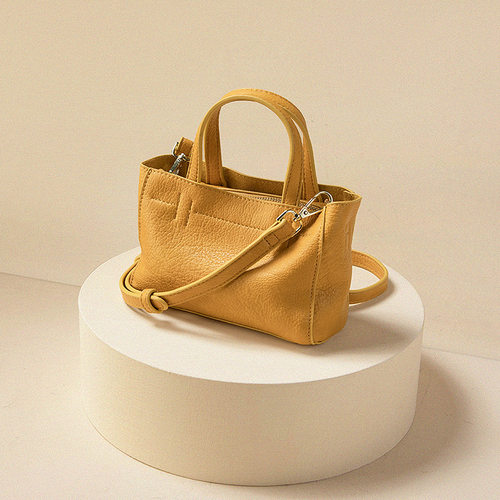 法式轻奢复合真皮迷你托特小包女新款单肩斜挎腋下手提包高级小众