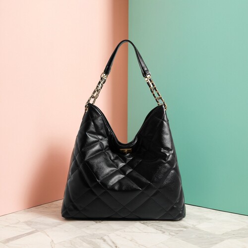 香港外贸复合真皮高级小众轻奢新款女包腋下托特大容量链条单肩包