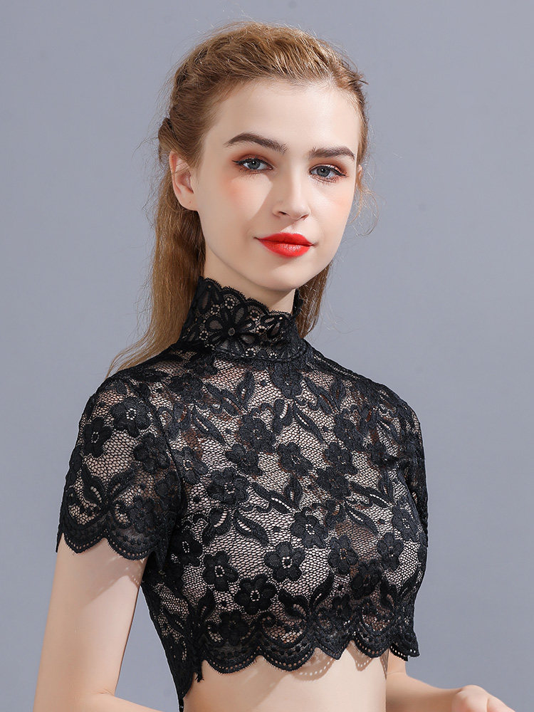 LACE FALSE COLLAR CHILDRENS VERSATILE FALSE COLLAR SPRING SUMMER AUTUMN AND WINTER THIN LACE STAND-UP COLLAR FALSE COLLAR HALF-HIGH NECK UNDERNEATH