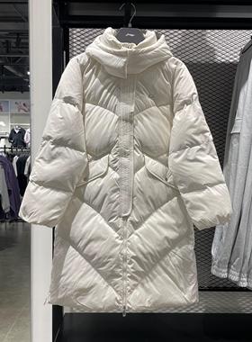 李宁2023冬款新品女子运动潮流宽松保暖鸭绒宽松长羽绒服AYMT116