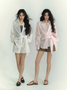 SOMESOWE 呼吸感系带衬衫