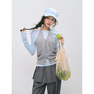 SOMESOWE 挂脖背心叠穿长袖T两件套