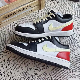 【定制球鞋】耐克 Nike Air JORDAN 1 红色警戒 男款低帮潮流板鞋