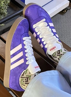 【定制球鞋】紫色蔷薇 Adidas NEO VL COURT 男女款百搭低帮板鞋