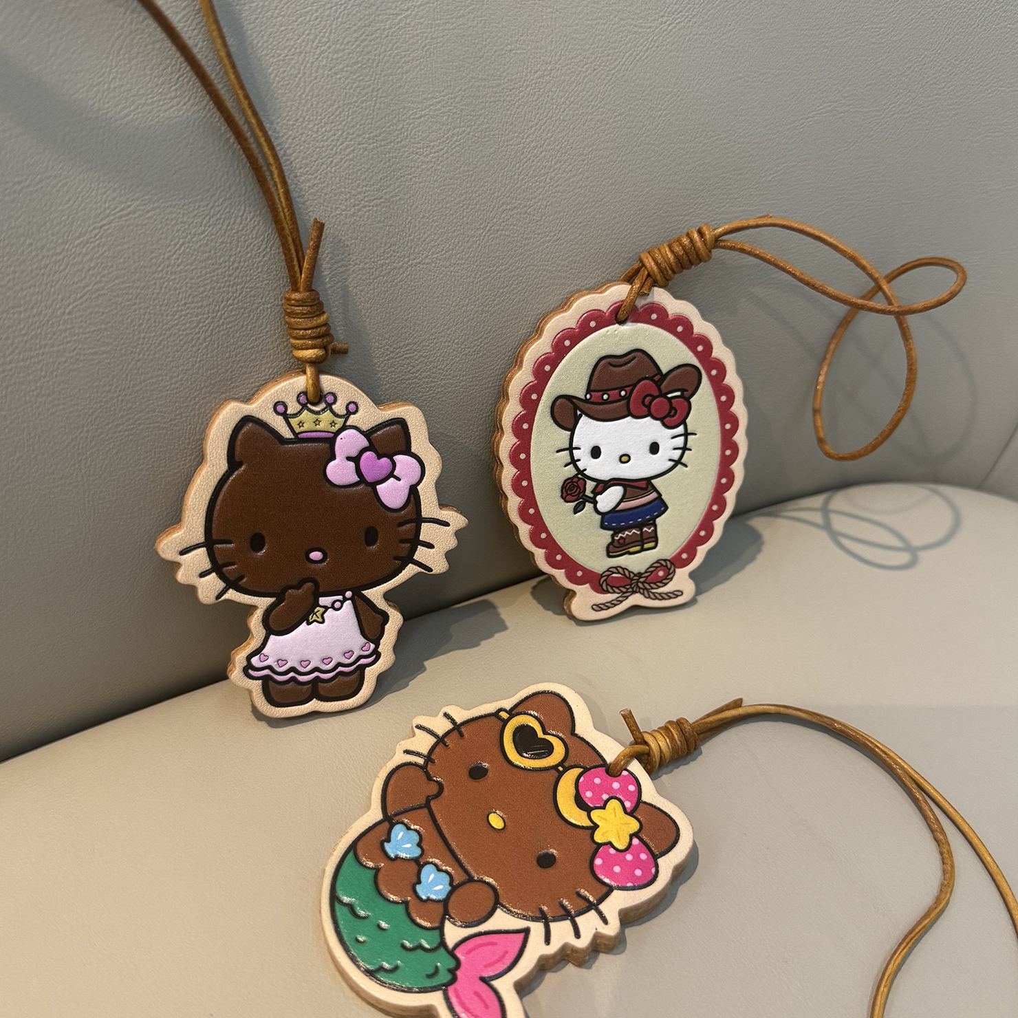 头层牛皮可爱kitty猫咪挂件