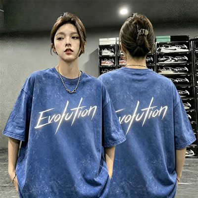 谢霆锋进化演唱会同款T恤Evolution周边水洗做旧烫银短袖应援衣服