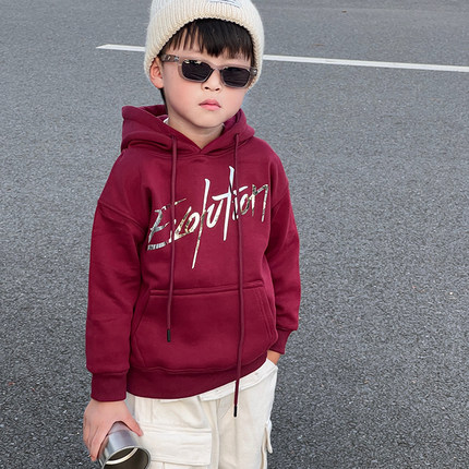 谢霆锋演唱会同款周边衣服儿童秋冬连帽反光卫衣男童外套棉质童装