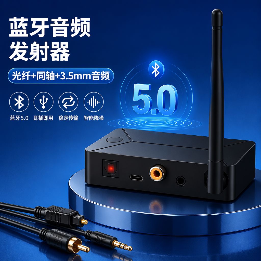 同轴蓝牙音频发射器电视电脑连接音箱耳机数字光纤Spdif转换无线