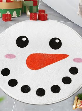 Christmas imitation cashmere carpet circular bedside blanket