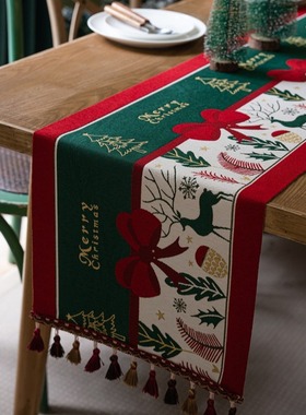 Christmas festive atmosphere table flag tablecloth圣诞桌布
