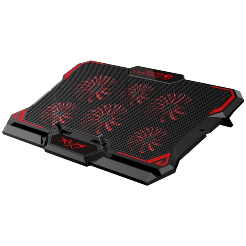 2024 Gaming Laptop Cooler 6Fan Led Usb Notebook Cooling Pad-封面