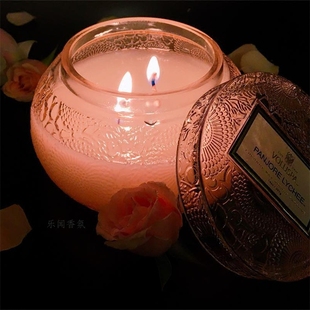 美国VOLUSPA清新少女心荔枝味现货亚茶碗家居星空双芯香薰蜡烛