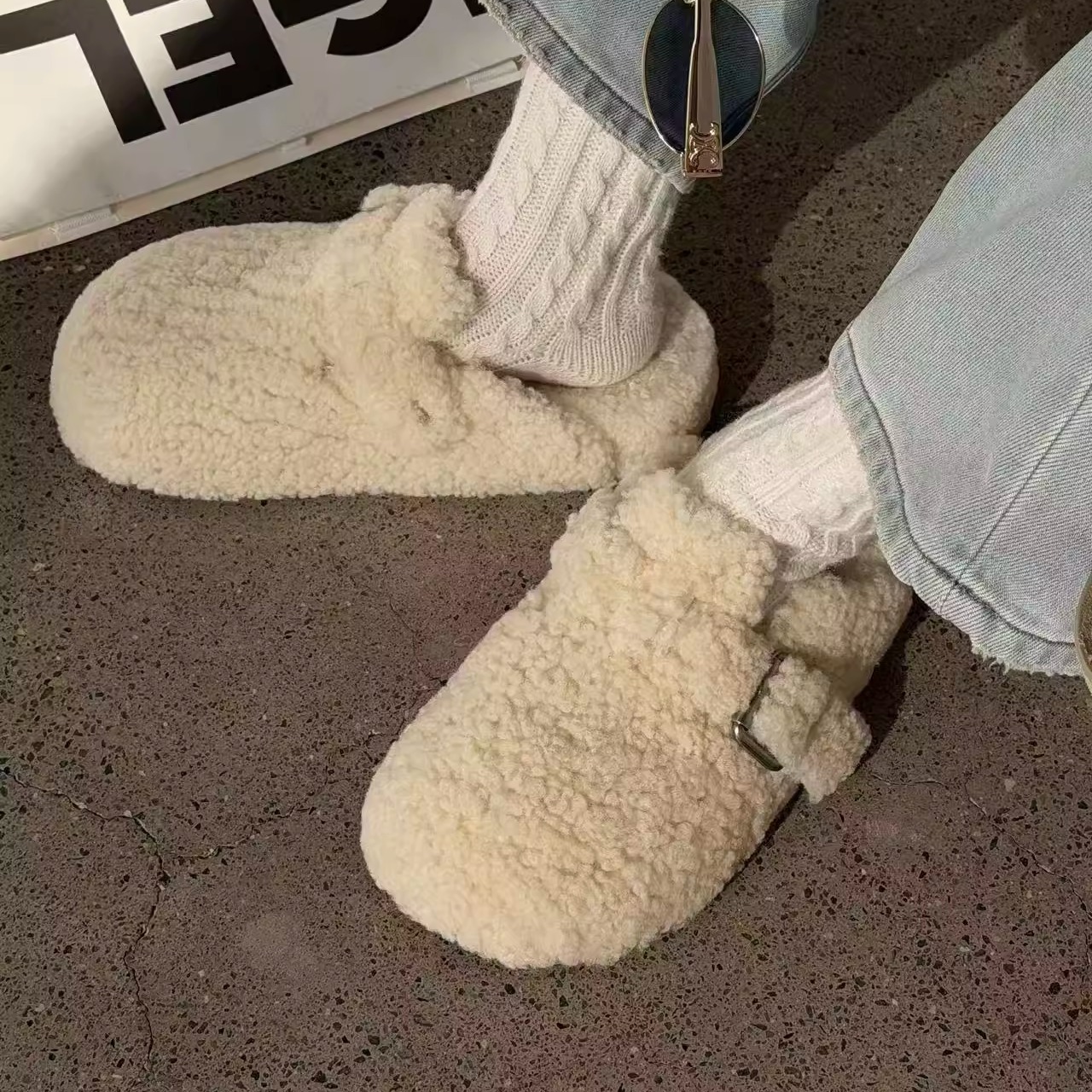 诗歌兰女鞋2025冬季新款勃肯棉鞋