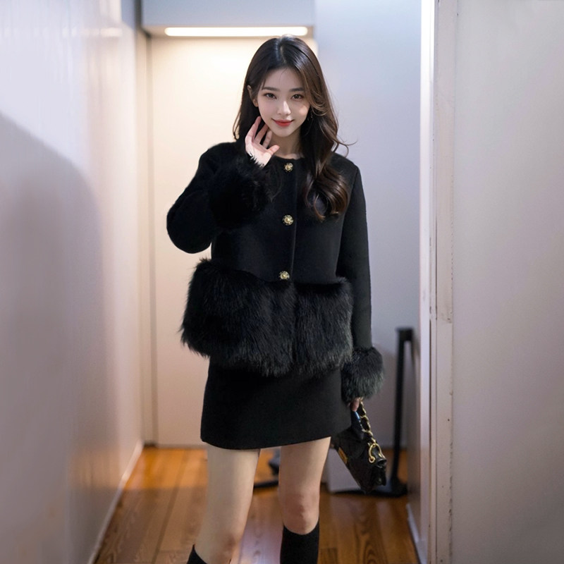 小香风毛呢法式套装裙高级感小洋装秋冬气质名媛韩剧职业两件套女