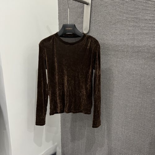 丝绒长袖T恤女弹力显瘦打底上衣
