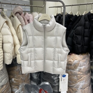 韩系立领95白鸭绒羽绒服马甲女2026冬季宽松加厚保暖无袖马夹外套