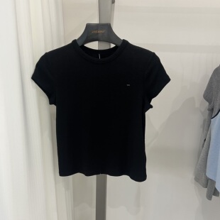 2026夏季新款韩版时尚明线圆领短袖T恤女百搭修身显瘦小个子上衣