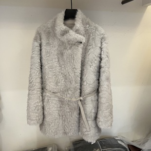 2025冬季新款气质高级感环保皮草毛毛外套女系带收腰皮毛一体大衣