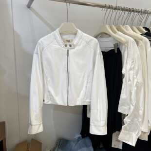 小个子夹克上衣潮 韩系短款 26YC001设计感明线立领外套女春季 新款