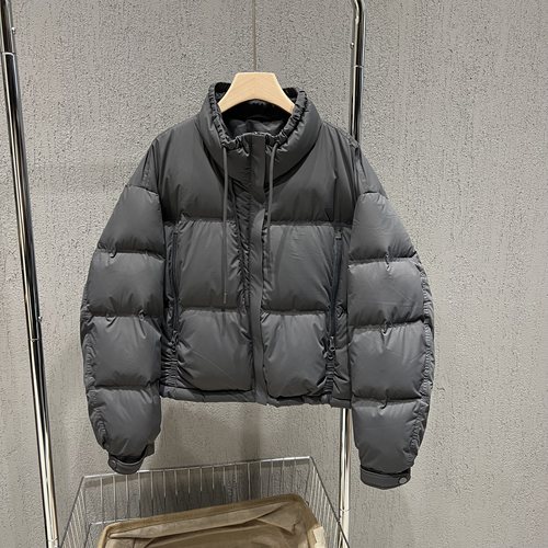 时尚立领抽绳短款羽绒服保暖外套