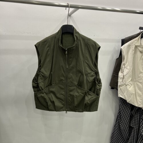 立领拉链工装风马甲短款马甲外套