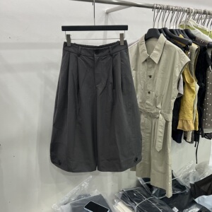 高腰休闲显瘦七分阔腿裤气球裤女