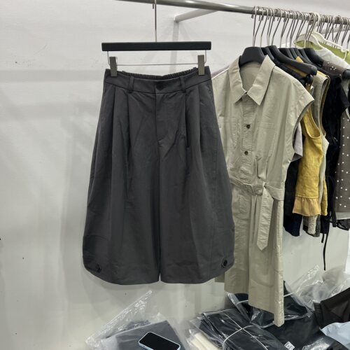 高腰休闲显瘦七分阔腿裤气球裤女