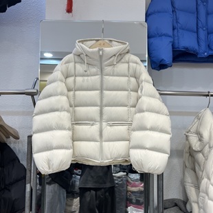欧货泡芙连帽排骨羽绒服女2025冬季新款宽松加厚保暖90白鸭绒外套