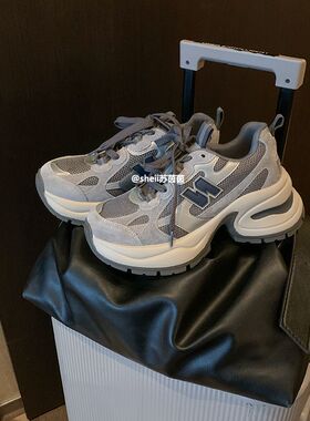 它有7cm哦~韩国复古增高厚底运动休闲鞋女老爹鞋