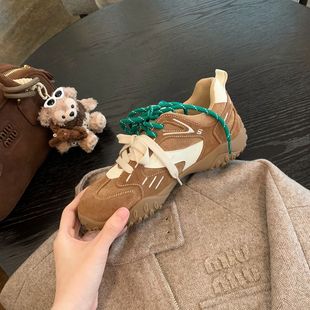 葡萄妈studio 4.5cm内增高~厚底老爹德训板鞋阿甘鞋女新款春秋