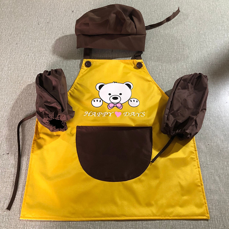 儿童套装围裙防水卡通绘画吃饭