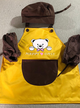 儿童套装围裙防水卡通绘画吃饭