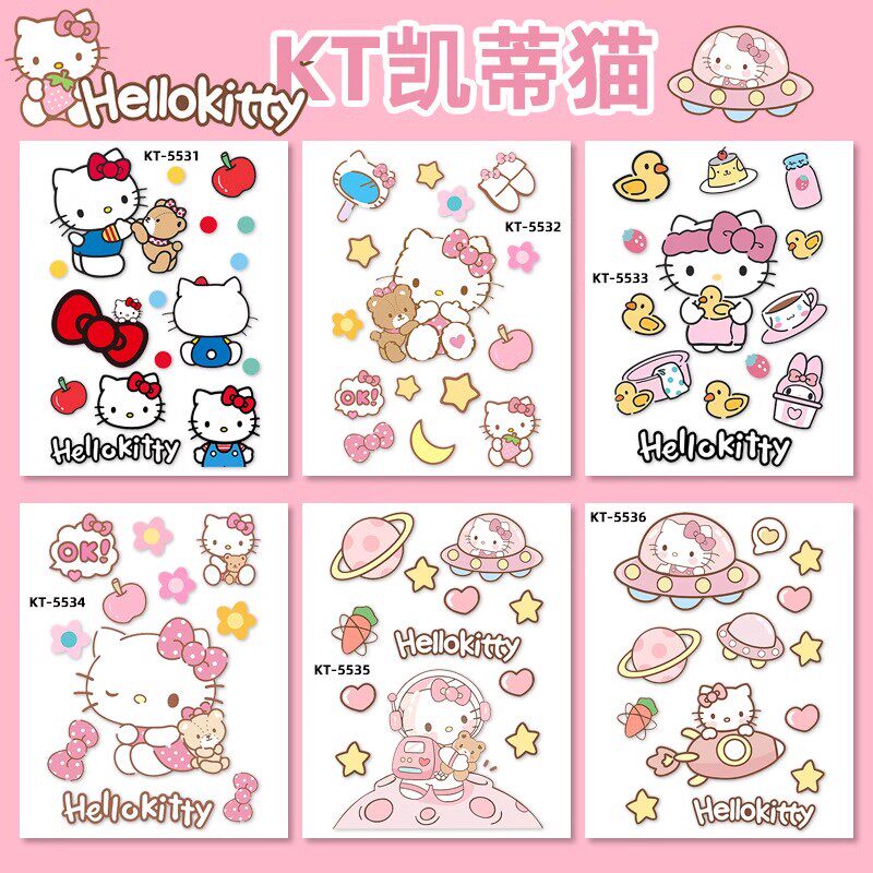 KT猫可爱电动车贴纸头盔冰箱防水贴小牛雅迪台铃电瓶车个性摩托车