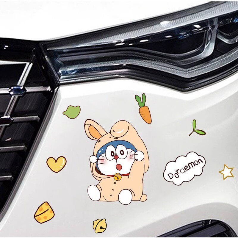 哆啦a梦电动车贴纸卡通叮当猫摩托车机器猫贴花电瓶车装饰防水贴