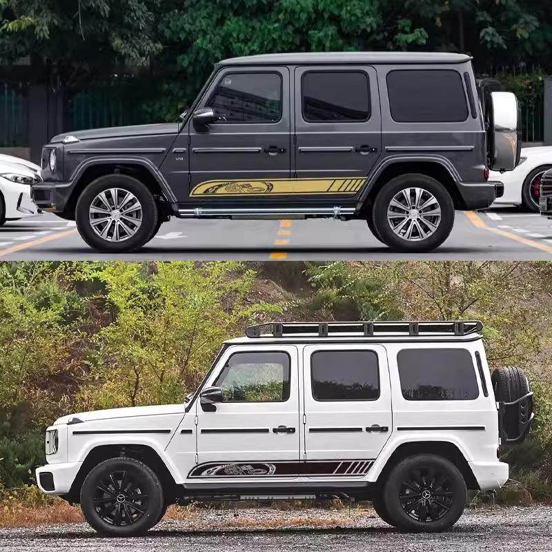 适用于奔驰G63车贴55周年拉花W463 G500 G350D G55侧裙改装饰贴纸