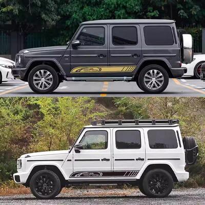 适用于奔驰G63车贴55周年拉花W463 G500 G350D G55侧裙改装饰贴纸