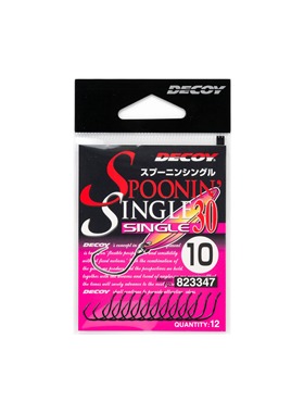 日本DECOY胜一 SINGLE30 带倒刺大眼宽幅加强单钩 亮片微物单钩