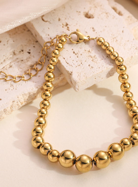 法国cherry kitty 欧美镀18k金串珠手链女ins时尚简约高级手饰