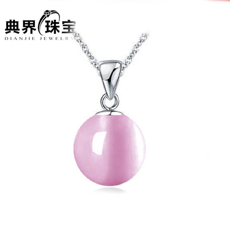 英国设计师topwhits925银合成猫眼石吊坠银女极简珠子吊坠活动